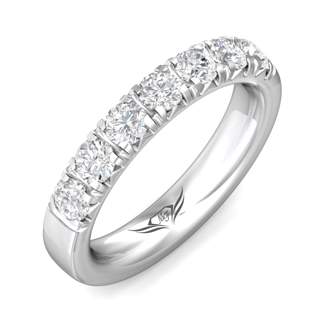 14K Gold White Micropave Wedding Band from the Micropave collection - DWBM8-7-1.00_14KW