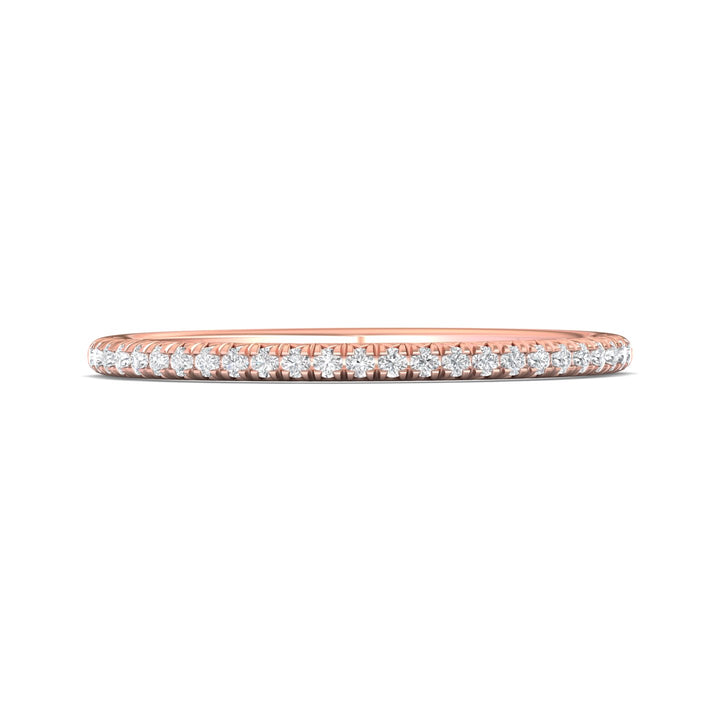 14K Gold Pink Micropave Wedding Band from the Micropave collection - DWBM8-.15_14KP