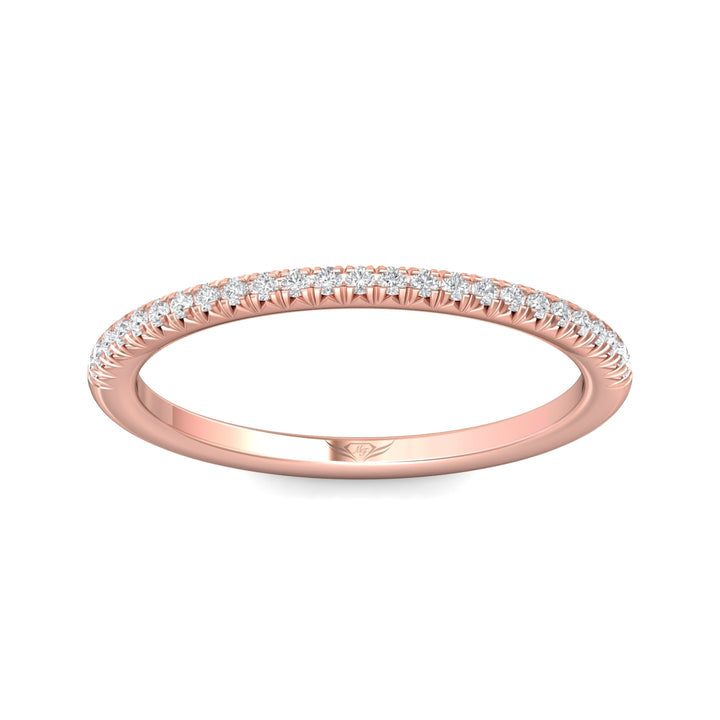 14K Gold Pink Micropave Wedding Band from the Micropave collection - DWBM8-.15_14KP