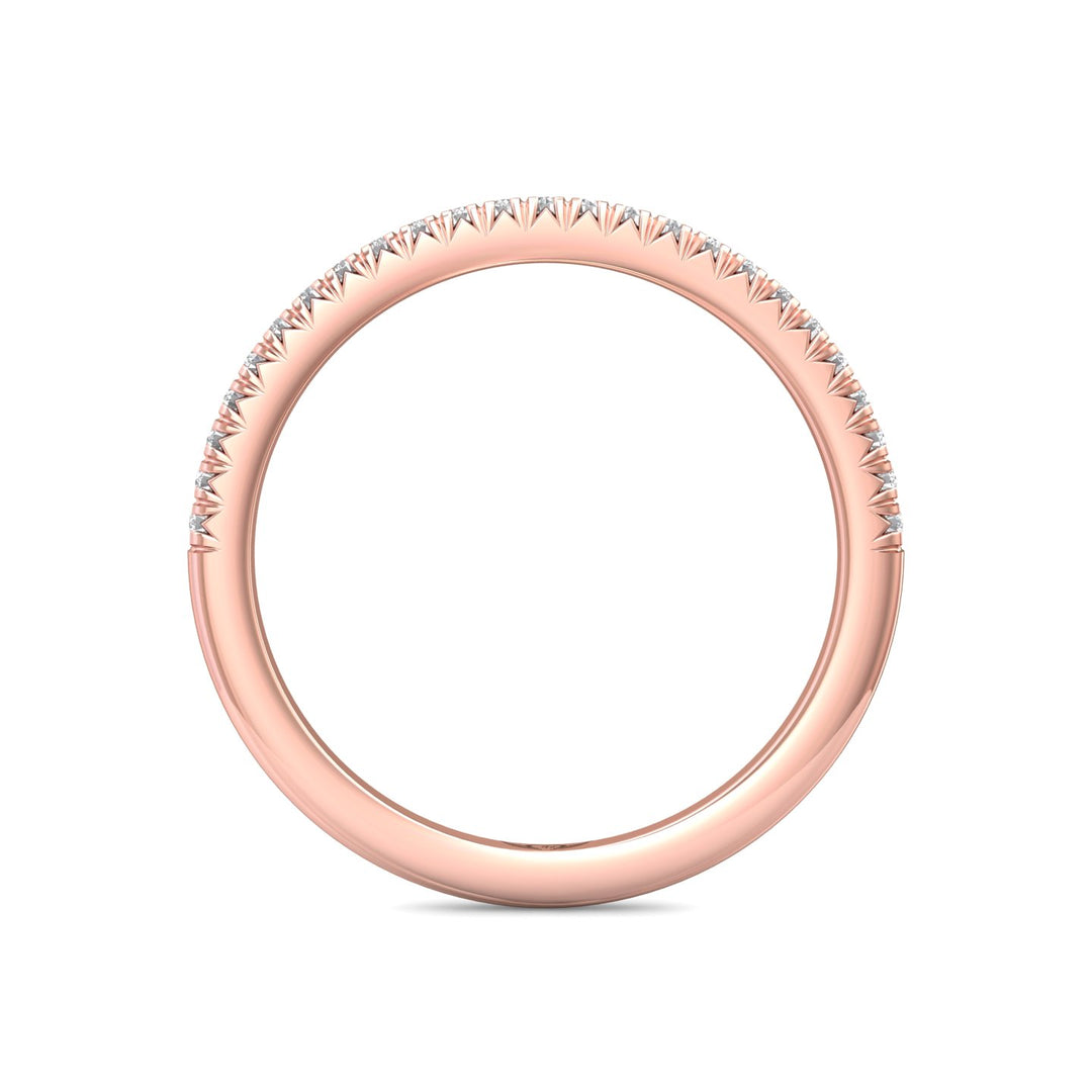 18K Gold Pink Micropave Wedding Band from the Micropave collection - DWBM8-.15_18KP