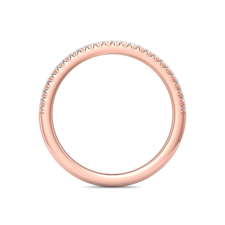 18K Gold Pink Micropave Wedding Band from the Micropave collection - DWBM8-.15_18KP