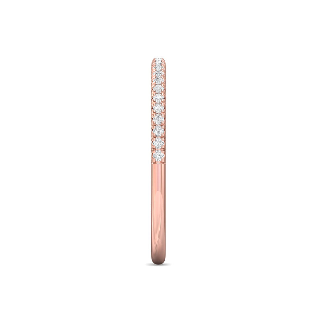 18K Gold Pink Micropave Wedding Band from the Micropave collection - DWBM8-.15_18KP
