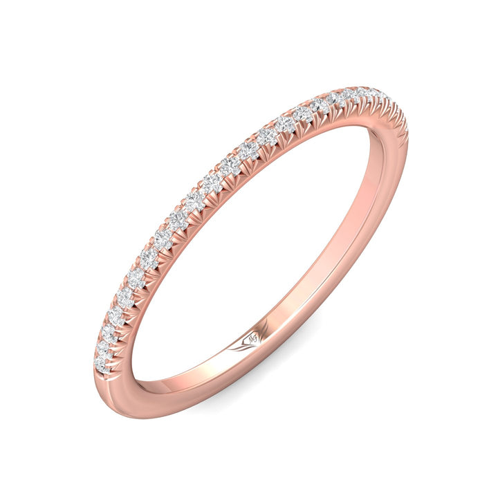 14K Gold Pink Micropave Wedding Band from the Micropave collection - DWBM8-.15_14KP