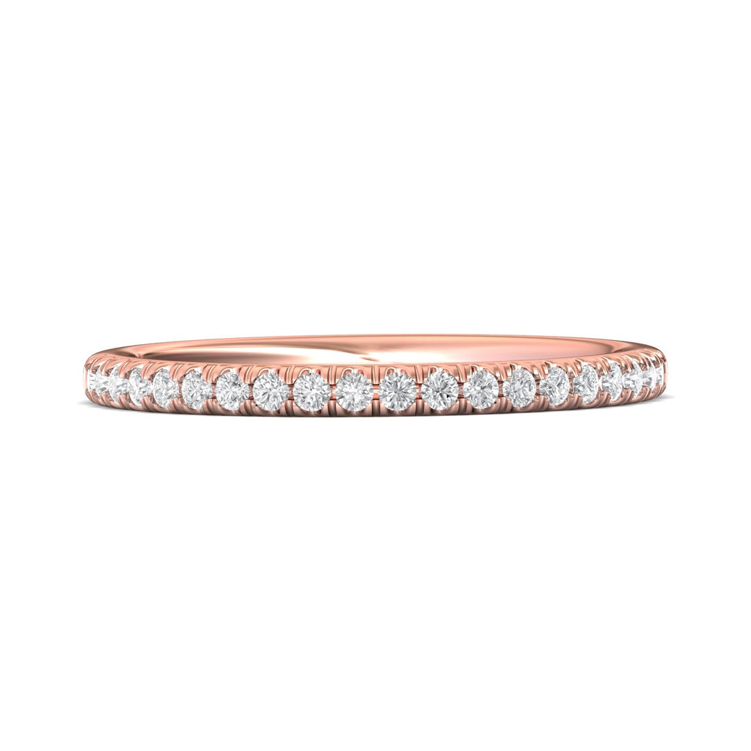 18K Gold Pink Micropave Wedding Band from the Micropave collection - DWBM8-.25_18KP