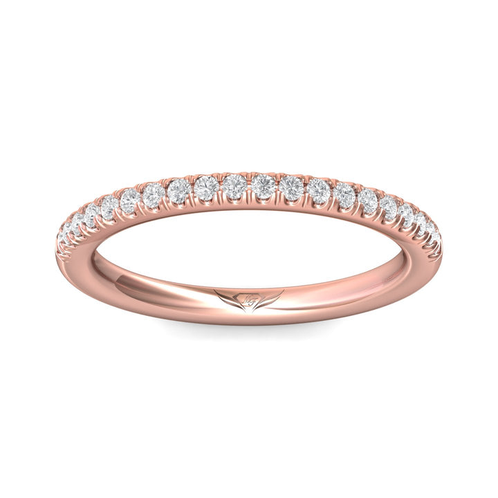 14K Gold Pink Micropave Wedding Band from the Micropave collection - DWBM8-.25_14KP
