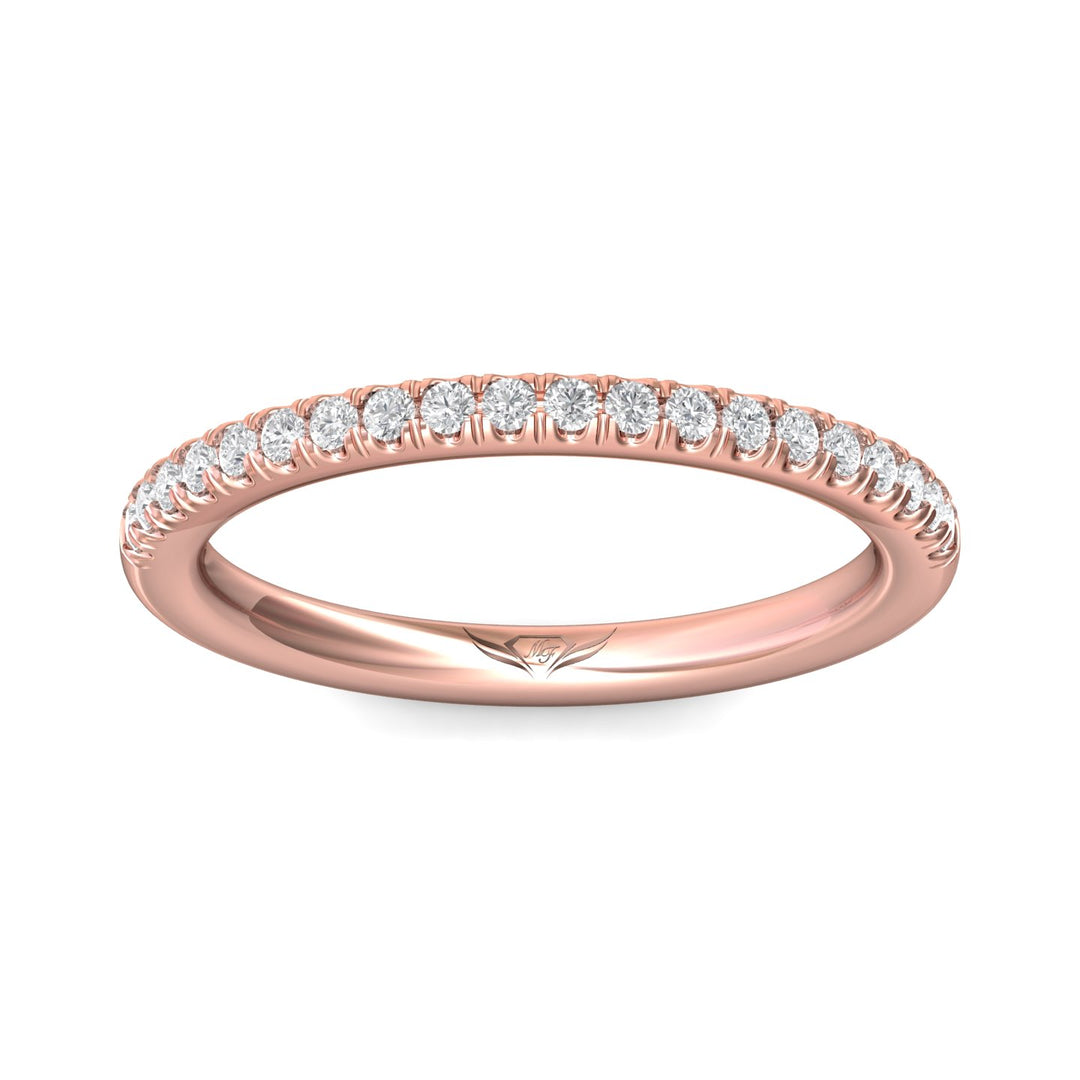 18K Gold Pink Micropave Wedding Band from the Micropave collection - DWBM8-.25_18KP
