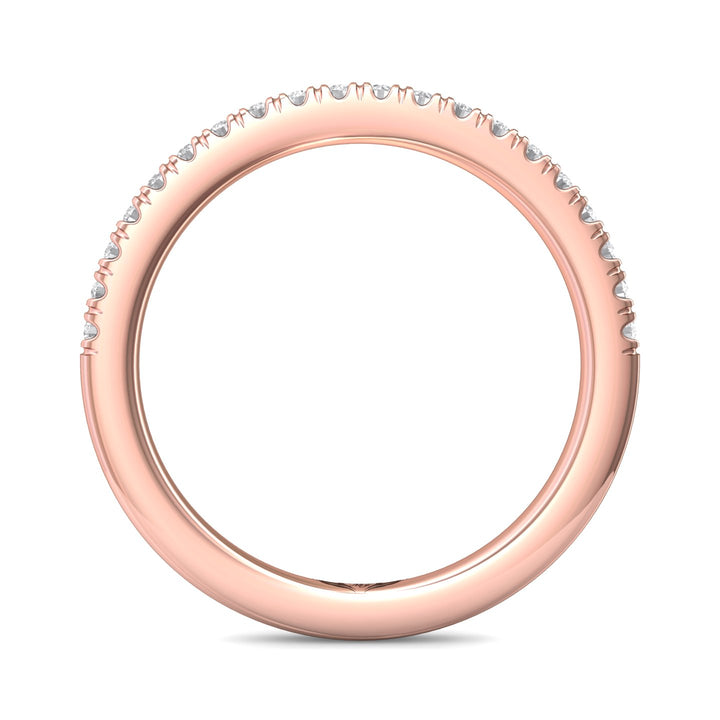 18K Gold Pink Micropave Wedding Band from the Micropave collection - DWBM8-.25_18KP