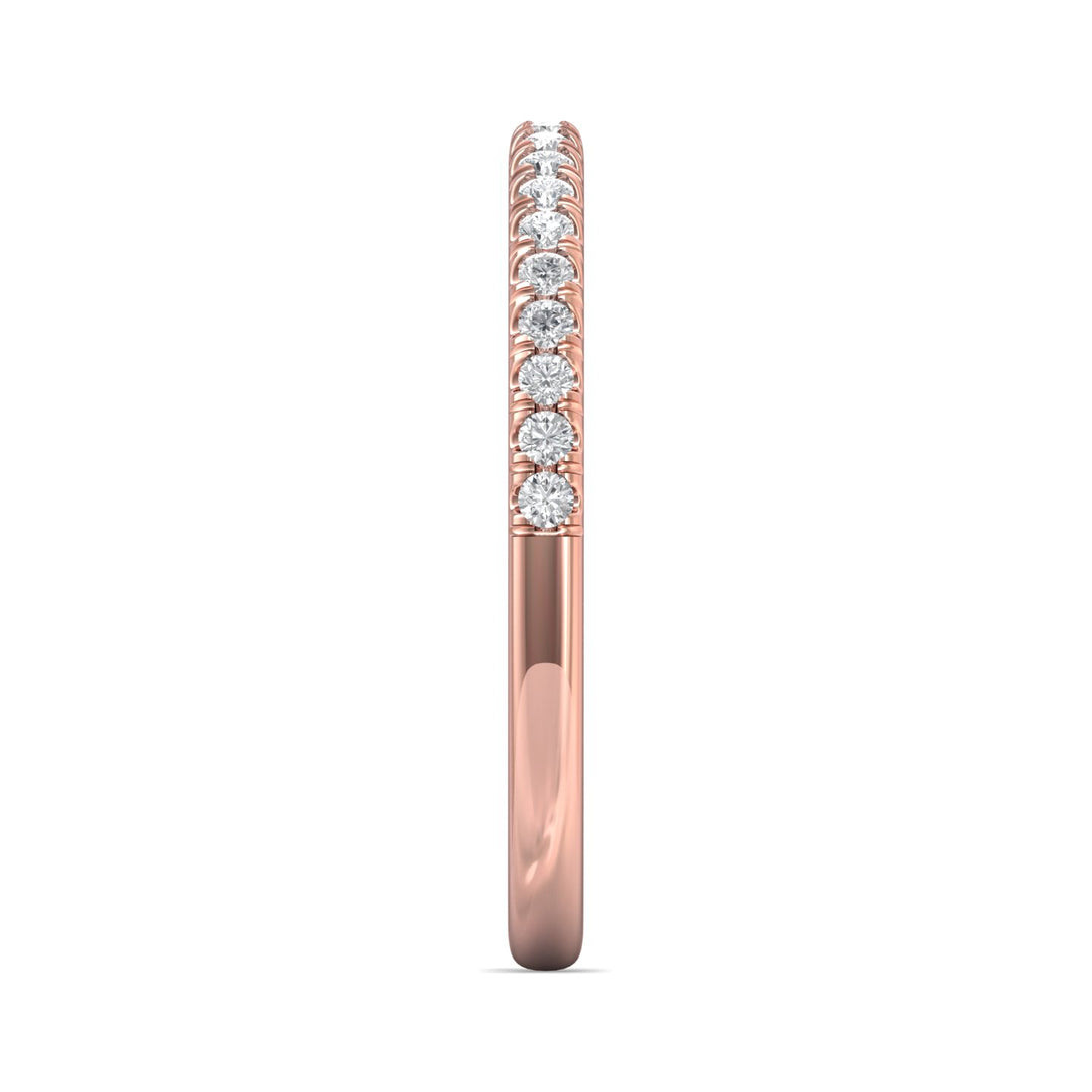 18K Gold Pink Micropave Wedding Band from the Micropave collection - DWBM8-.25_18KP