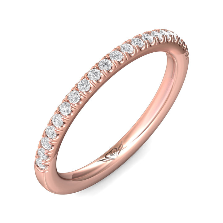 18K Gold Pink Micropave Wedding Band from the Micropave collection - DWBM8-.25_18KP