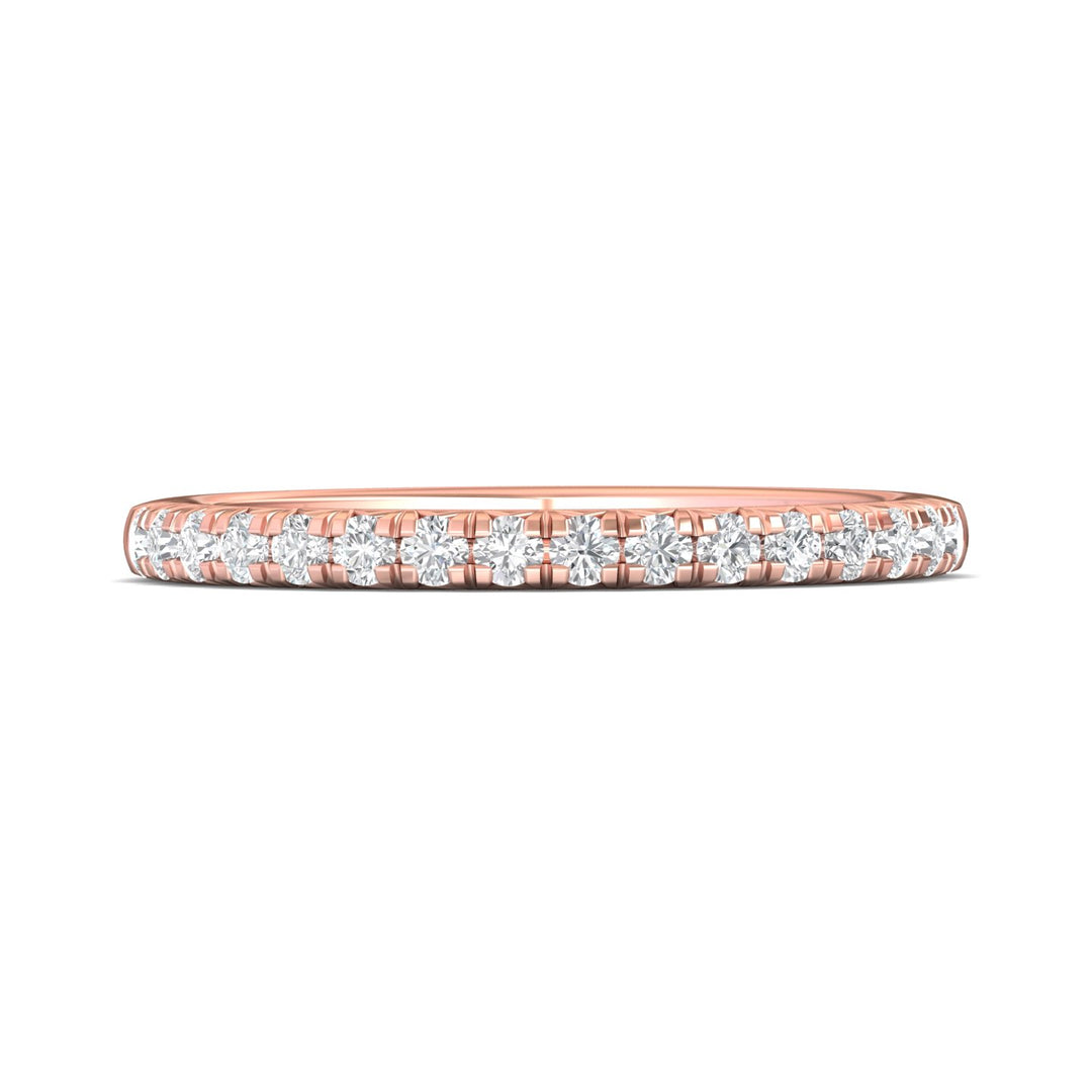 14K Gold Pink Micropave Wedding Band from the Micropave collection - DWBM8-.35_14KP