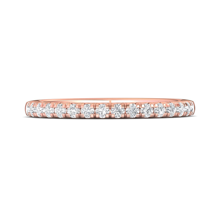 14K Gold Pink Micropave Wedding Band from the Micropave collection - DWBM8-.35_14KP