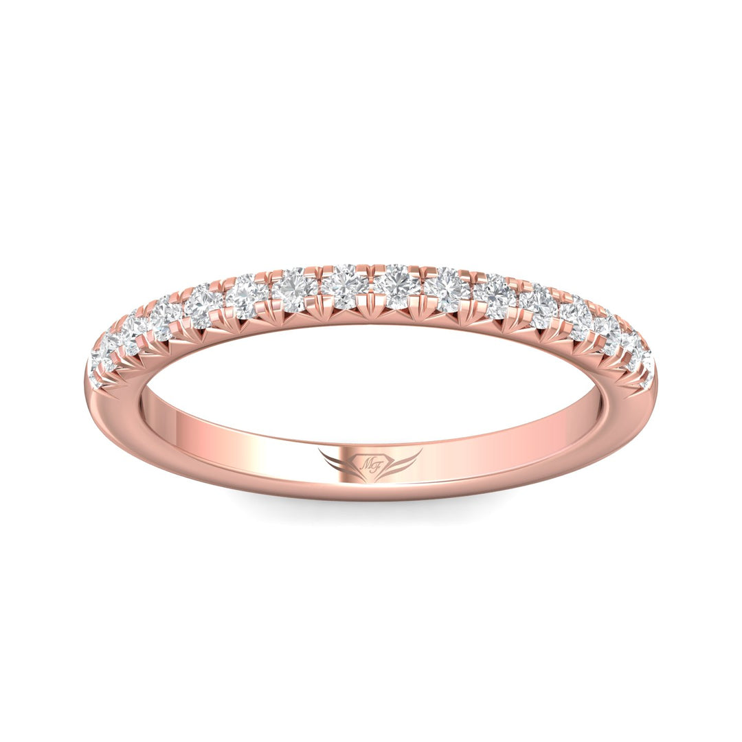 18K Gold Pink Micropave Wedding Band from the Micropave collection - DWBM8-.35_18KP