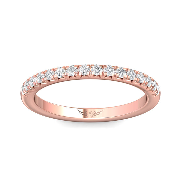 18K Gold Pink Micropave Wedding Band from the Micropave collection - DWBM8-.35_18KP