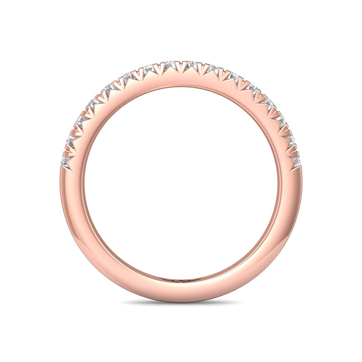 18K Gold Pink Micropave Wedding Band from the Micropave collection - DWBM8-.35_18KP