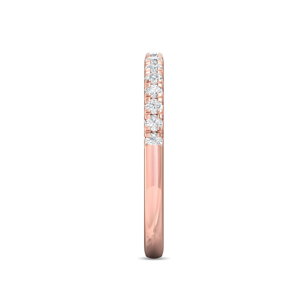 18K Gold Pink Micropave Wedding Band from the Micropave collection - DWBM8-.35_18KP
