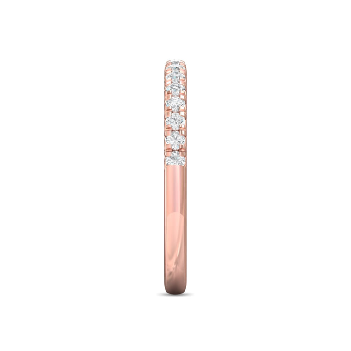 18K Gold Pink Micropave Wedding Band from the Micropave collection - DWBM8-.35_18KP