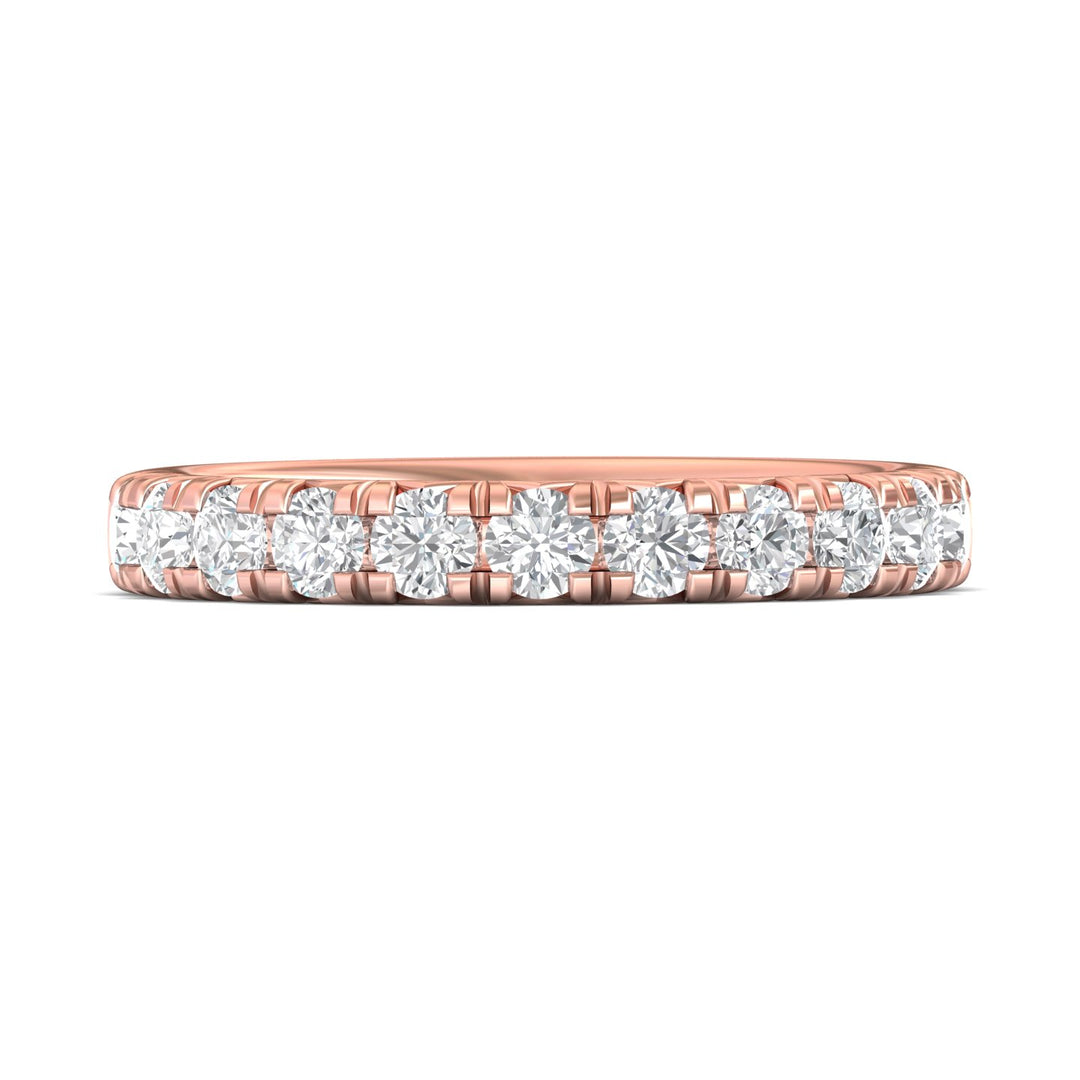 14K Gold Pink Micropave Wedding Band from the Micropave collection - DWBM8-1.00_14KP