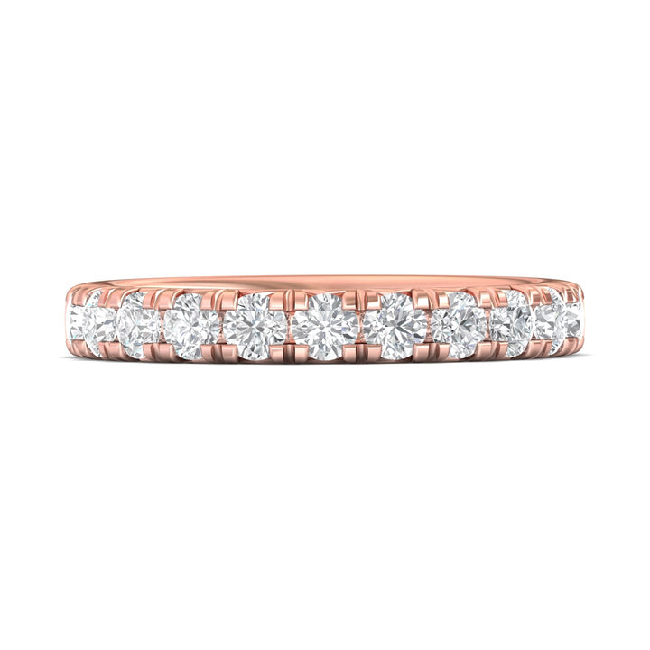 14K Gold Pink Micropave Wedding Band from the Micropave collection - DWBM8-1.00_14KP