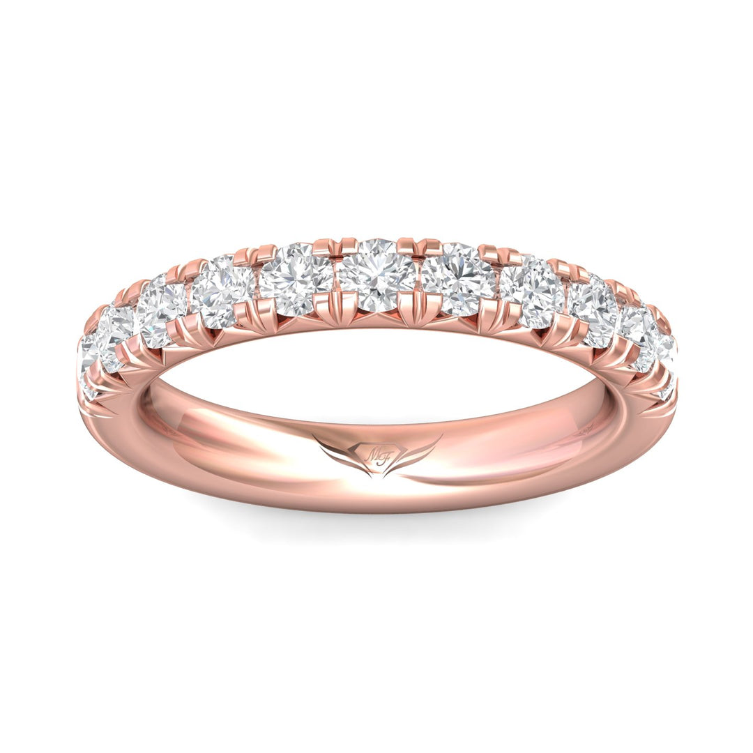 18K Gold Pink Micropave Wedding Band from the Micropave collection - DWBM8-1.00_18KP