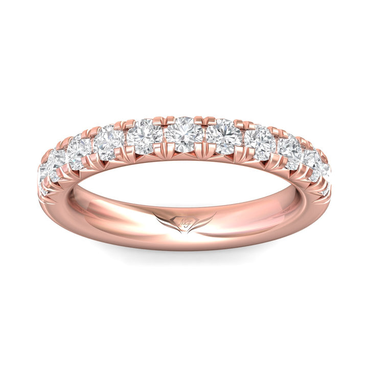 18K Gold Pink Micropave Wedding Band from the Micropave collection - DWBM8-1.00_18KP