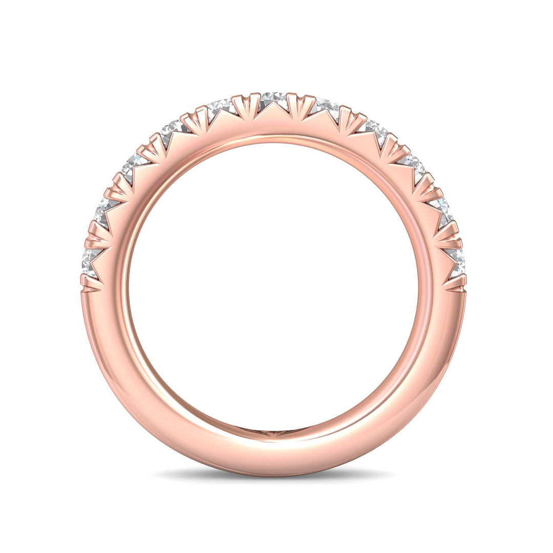 14K Gold Pink Micropave Wedding Band from the Micropave collection - DWBM8-1.00_14KP