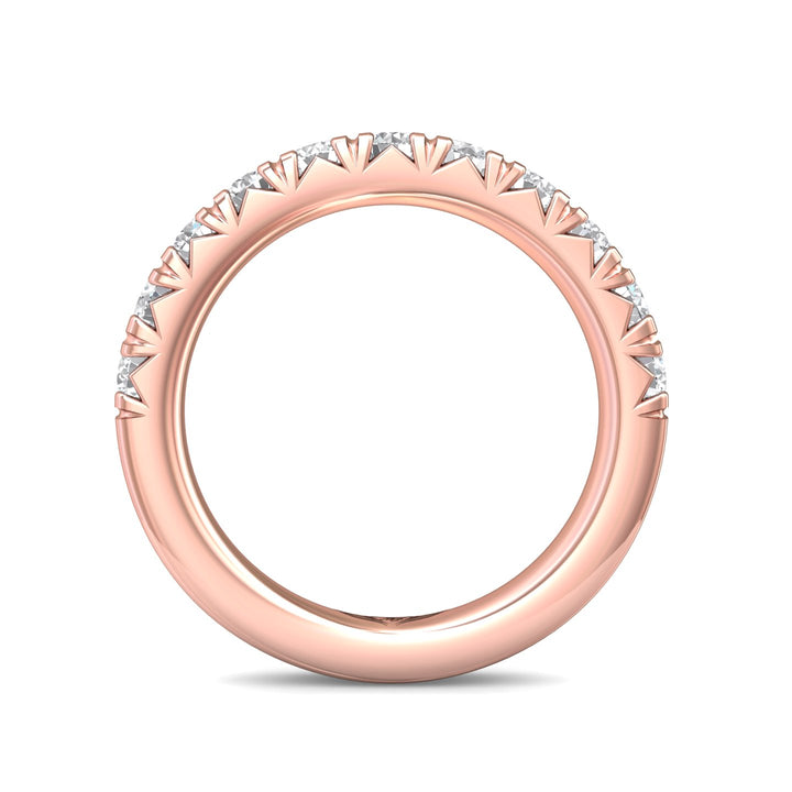 14K Gold Pink Micropave Wedding Band from the Micropave collection - DWBM8-1.00_14KP