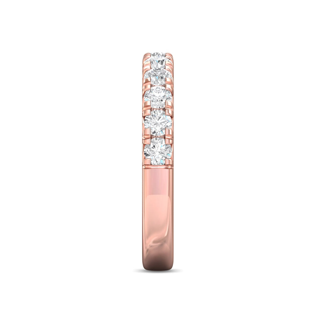 14K Gold Pink Micropave Wedding Band from the Micropave collection - DWBM8-1.00_14KP