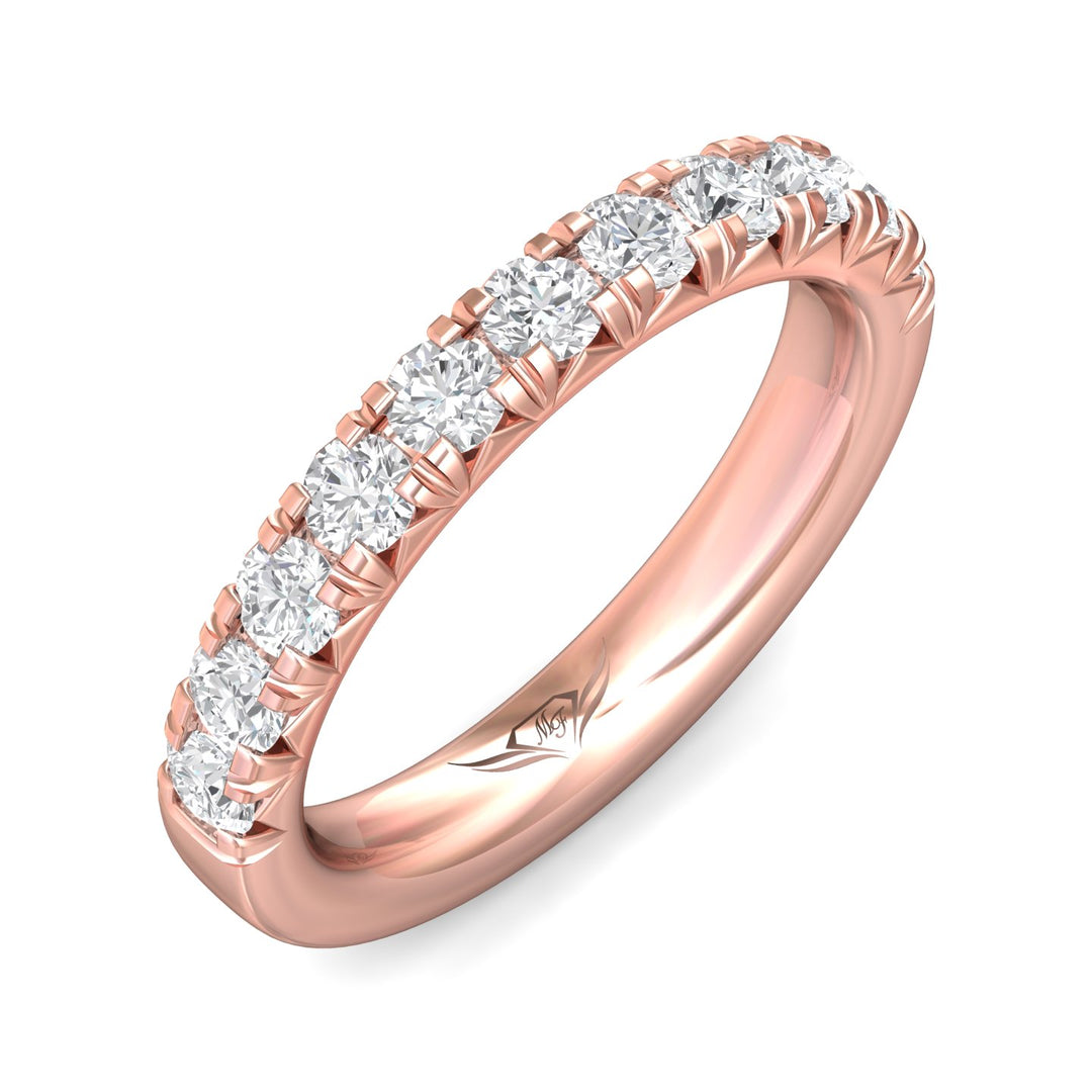 14K Gold Pink Micropave Wedding Band from the Micropave collection - DWBM8-1.00_14KP