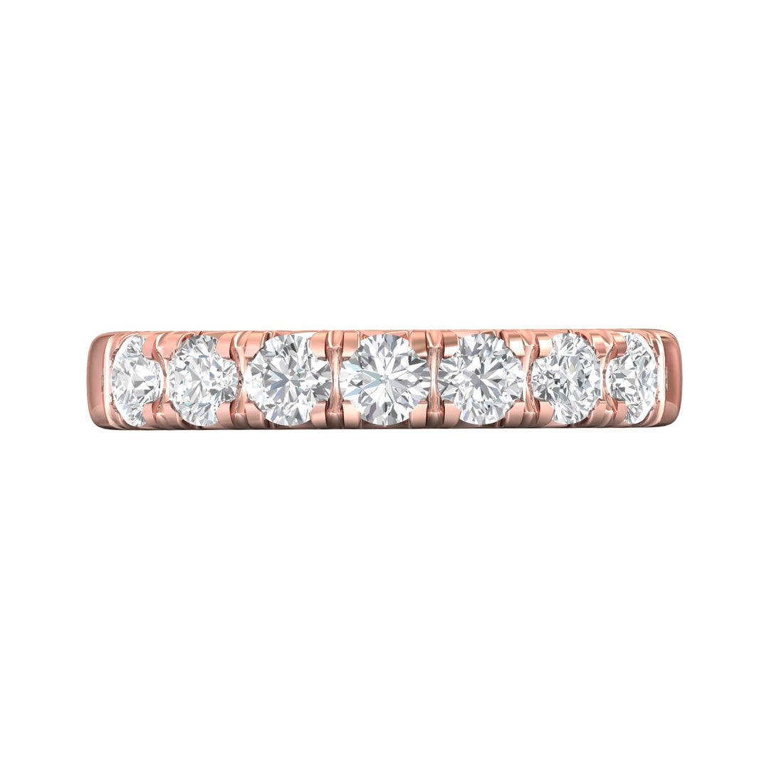 14K Gold Pink Micropave Wedding Band from the Micropave collection - DWBM8-7-1.00_14KP