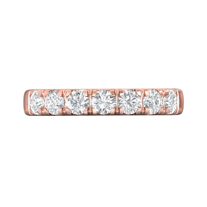 14K Gold Pink Micropave Wedding Band from the Micropave collection - DWBM8-7-1.00_14KP