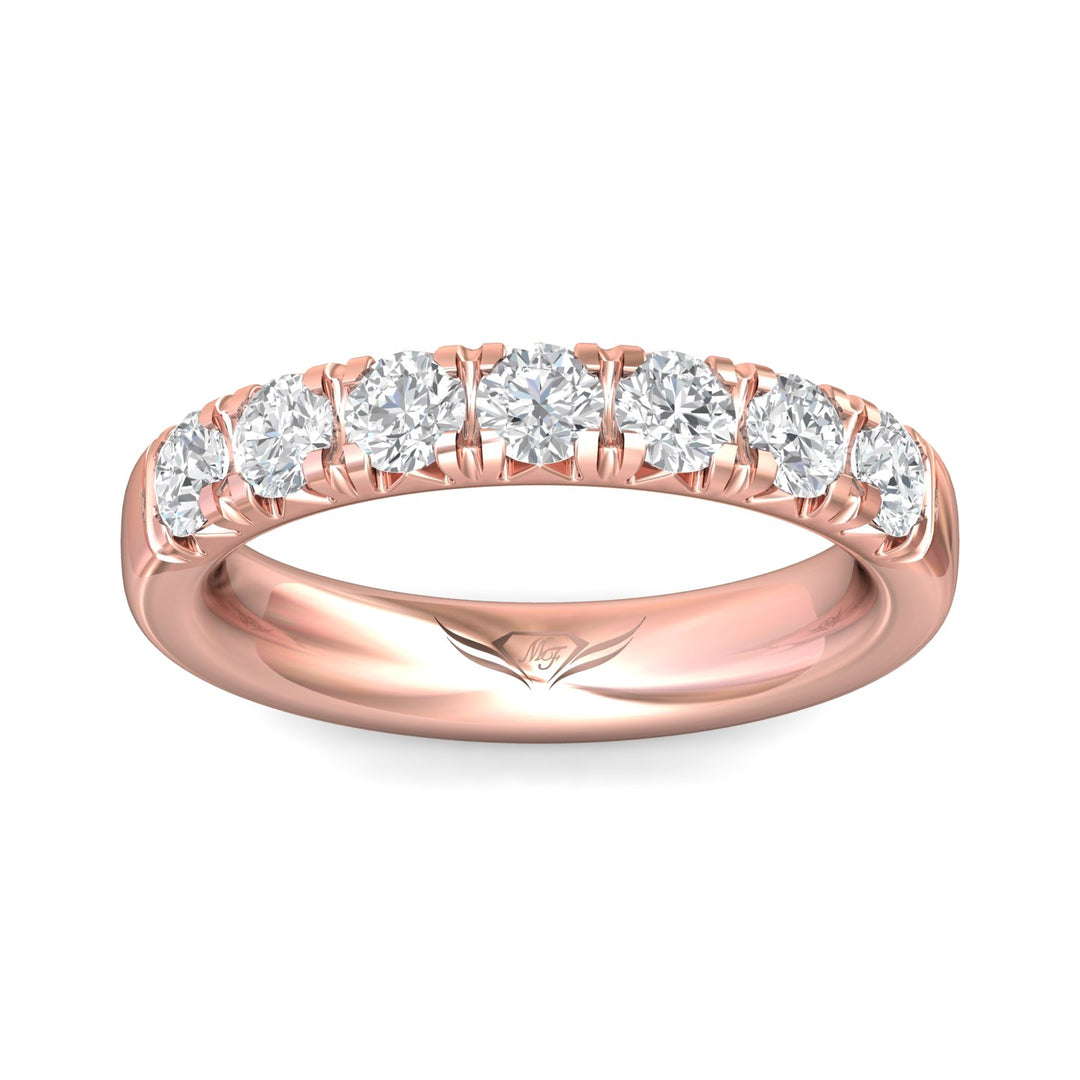 14K Gold Pink Micropave Wedding Band from the Micropave collection - DWBM8-7-1.00_14KP