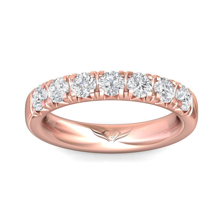 14K Gold Pink Micropave Wedding Band from the Micropave collection - DWBM8-7-1.00_14KP
