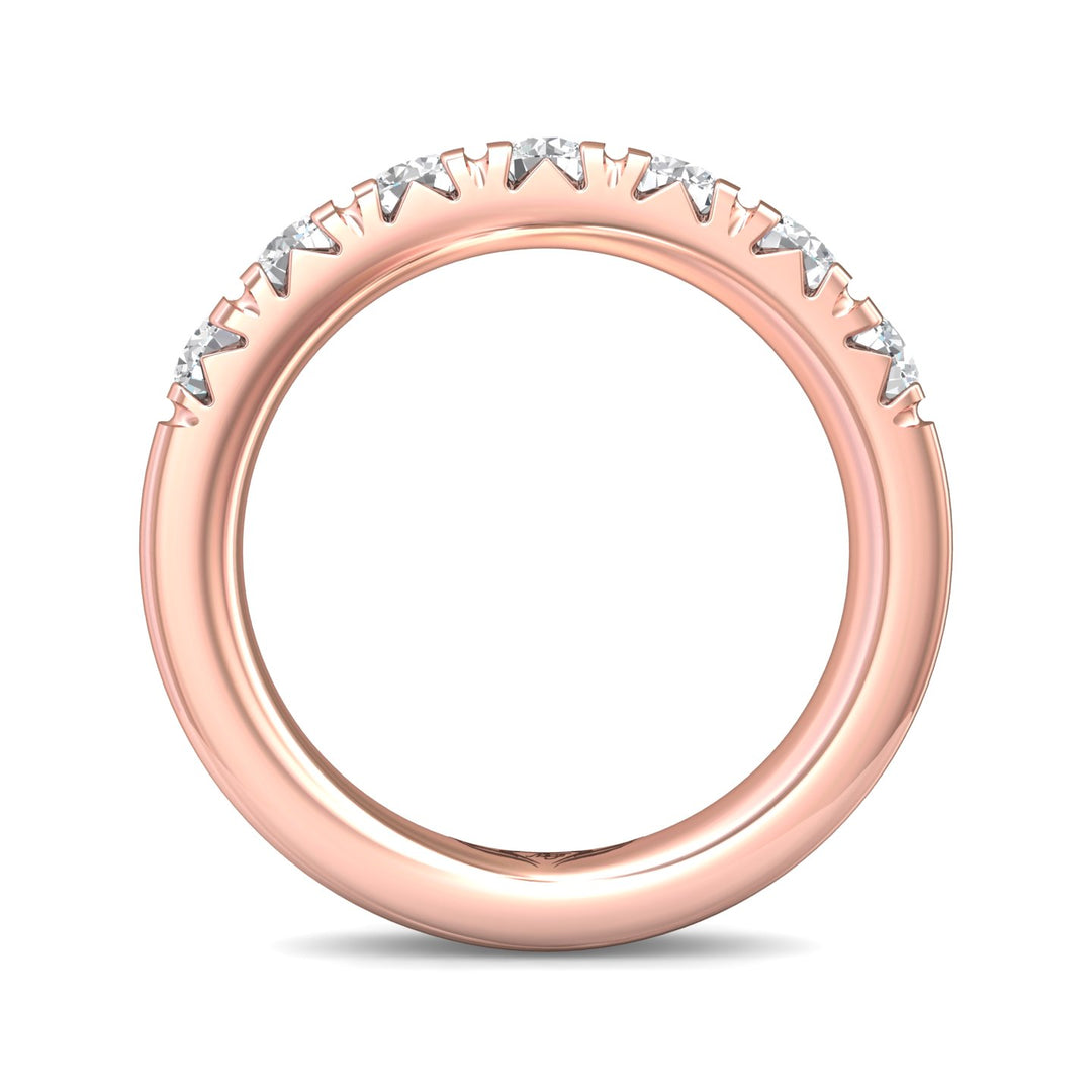 18K Gold Pink Micropave Wedding Band from the Micropave collection - DWBM8-7-1.00_18KP