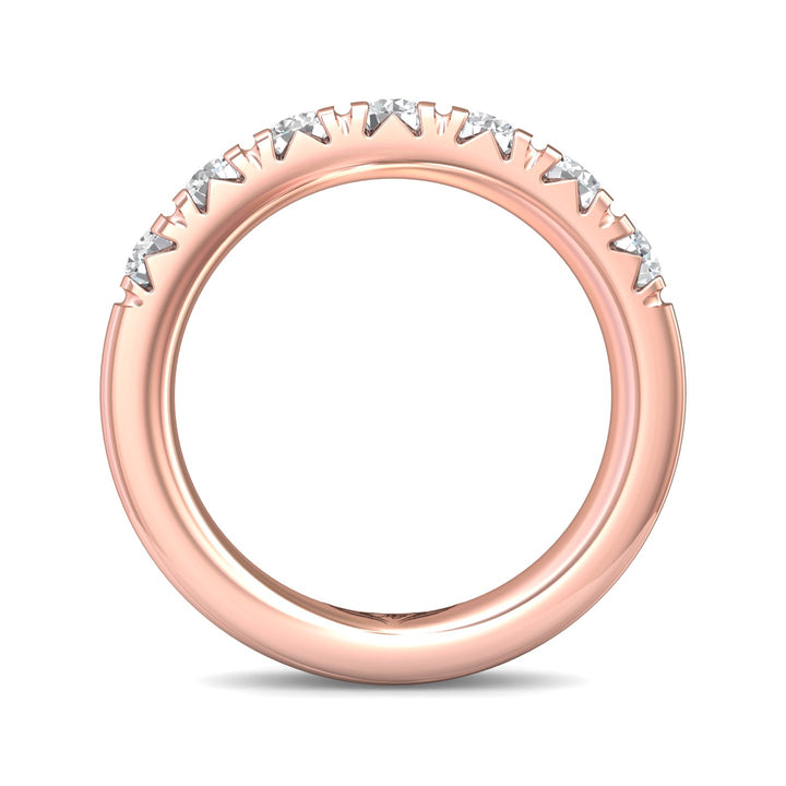 18K Gold Pink Micropave Wedding Band from the Micropave collection - DWBM8-7-1.00_18KP