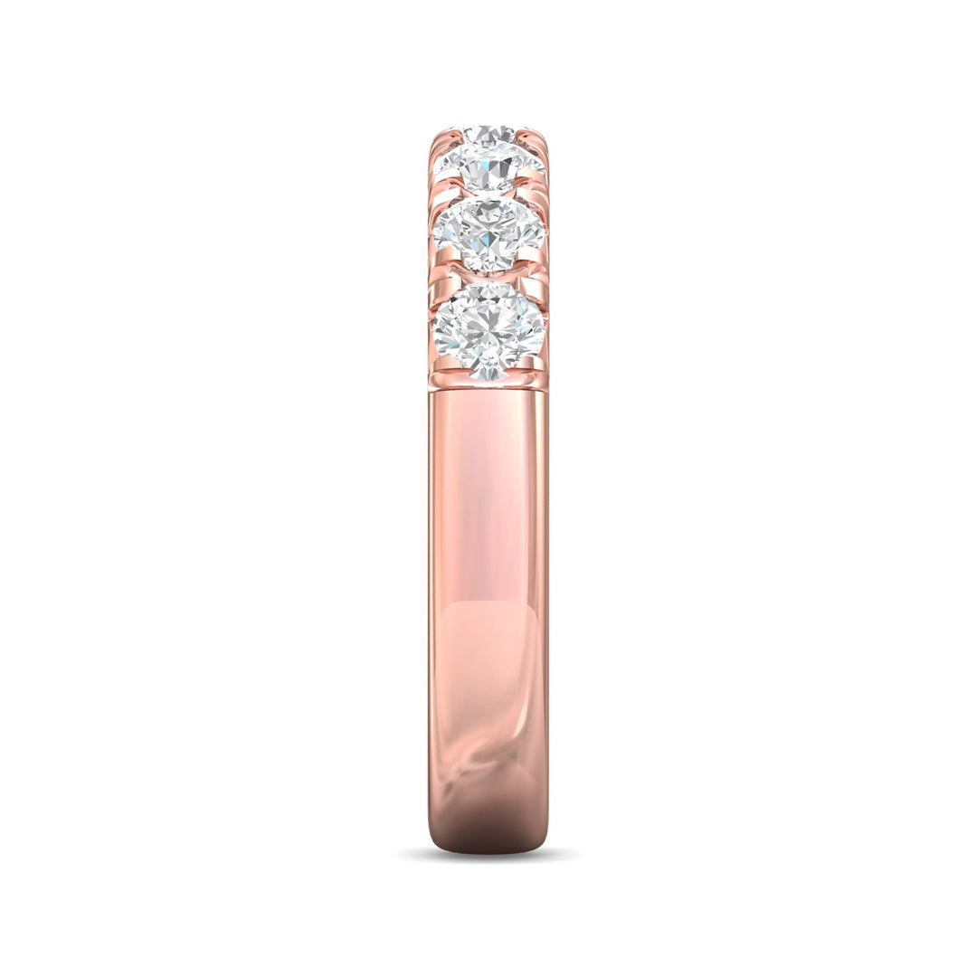 18K Gold Pink Micropave Wedding Band from the Micropave collection - DWBM8-7-1.00_18KP