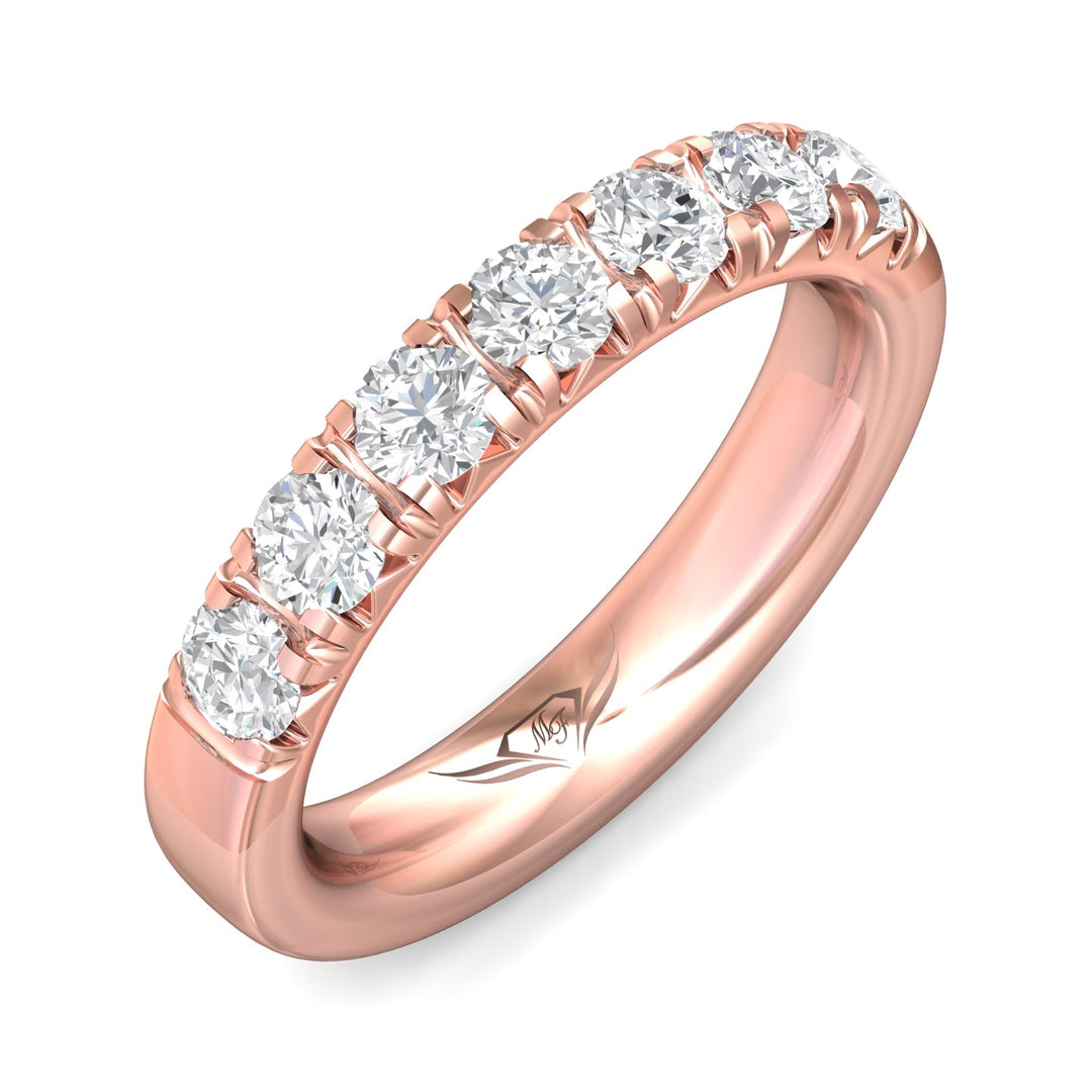 14K Gold Pink Micropave Wedding Band from the Micropave collection - DWBM8-7-1.00_14KP
