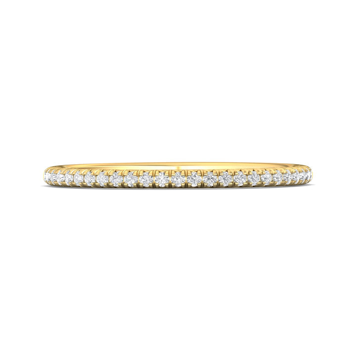 14K Gold Yellow Micropave Wedding Band from the Micropave collection - DWBM8-.15_14KY