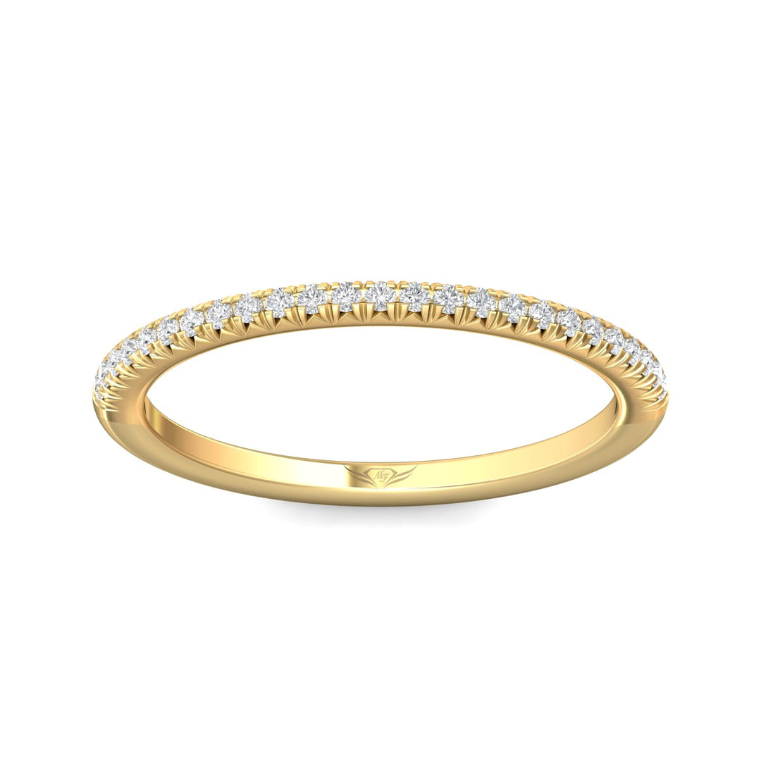 14K Gold Yellow Micropave Wedding Band from the Micropave collection - DWBM8-.15_14KY