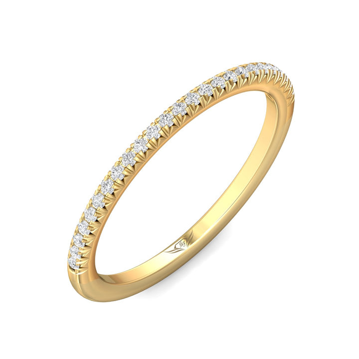 14K Gold Yellow Micropave Wedding Band from the Micropave collection - DWBM8-.15_14KY