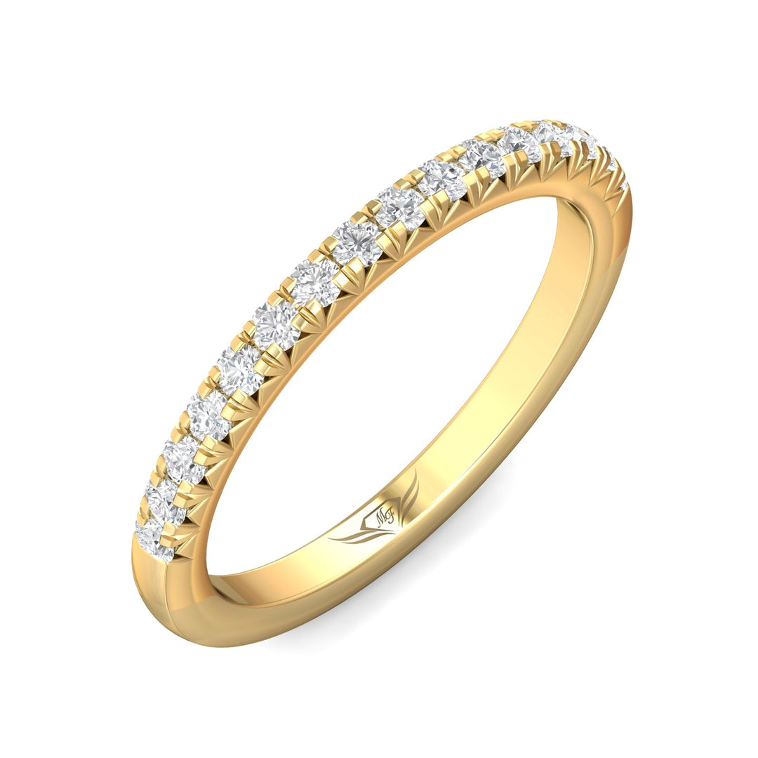 18K Gold Yellow Micropave Wedding Band from the Micropave collection - DWBM8-.35_18KY
