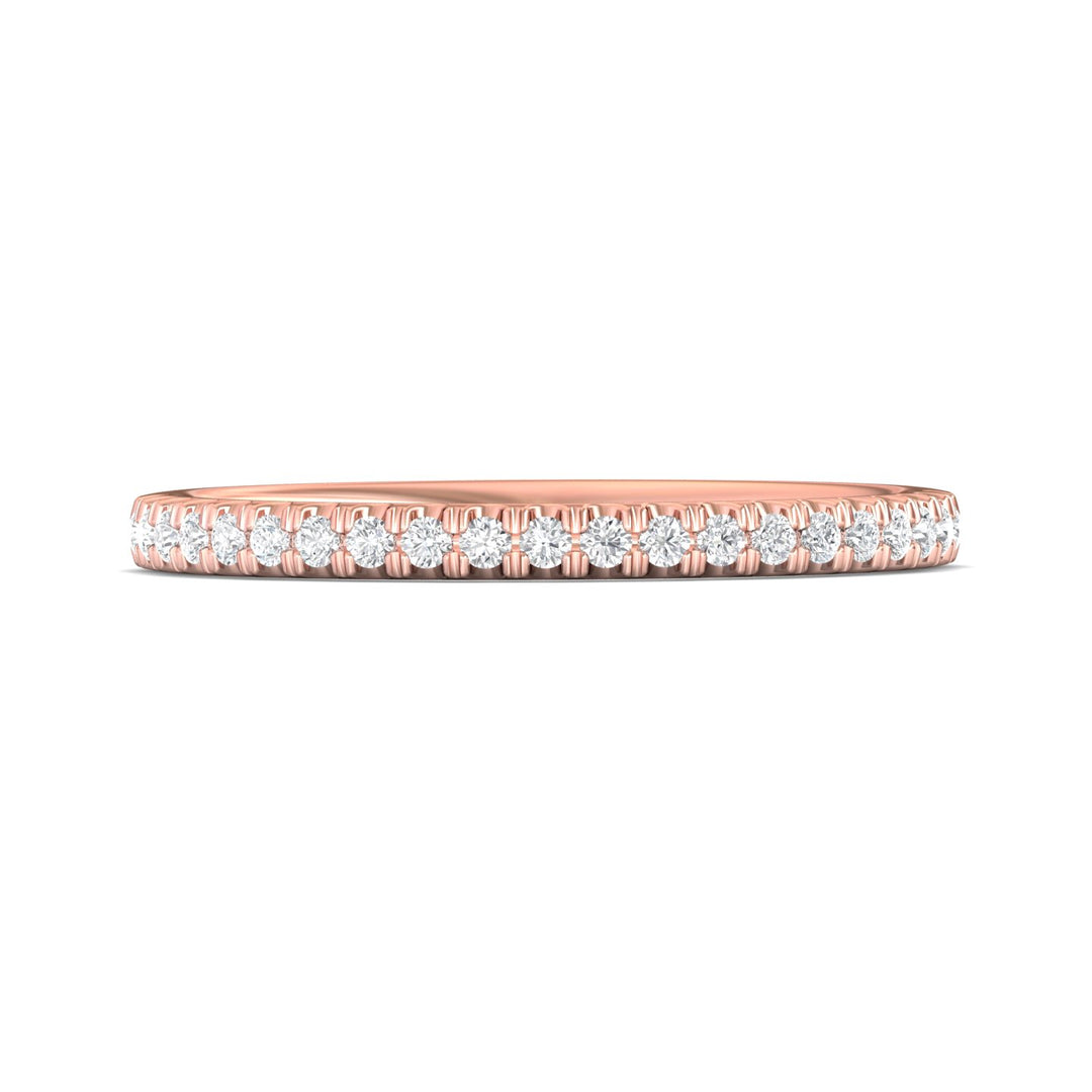 14K Gold Pink Micropave Wedding Band from the Micropave collection - DWBM91XS_14KP