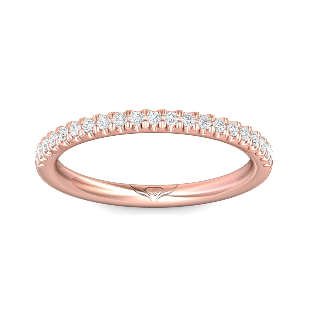 18K Gold Pink Micropave Wedding Band from the Micropave collection - DWBM91XS_18KP