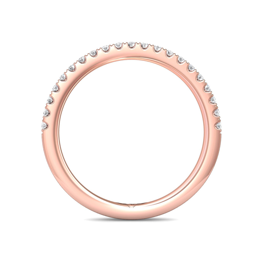 18K Gold Pink Micropave Wedding Band from the Micropave collection - DWBM91XS_18KP