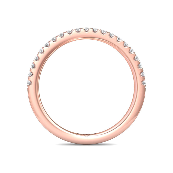18K Gold Pink Micropave Wedding Band from the Micropave collection - DWBM91XS_18KP