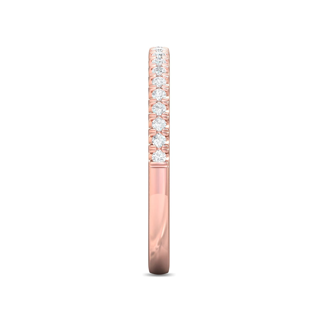 18K Gold Pink Micropave Wedding Band from the Micropave collection - DWBM91XS_18KP