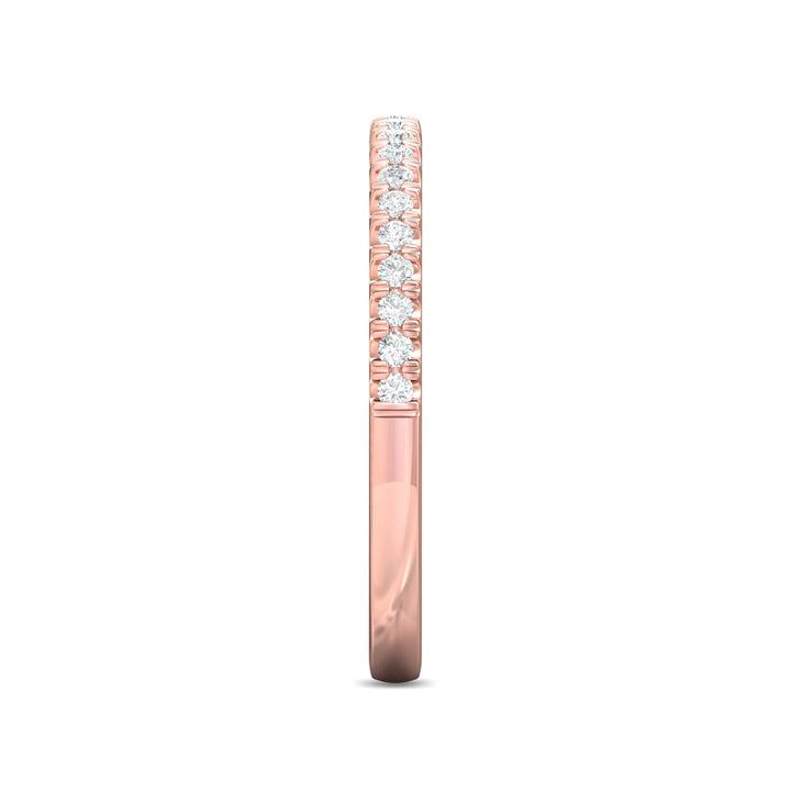 18K Gold Pink Micropave Wedding Band from the Micropave collection - DWBM91XS_18KP