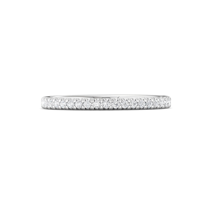 14K Gold White Micropave Wedding Band from the Micropave collection - DWBM92XS_14KW