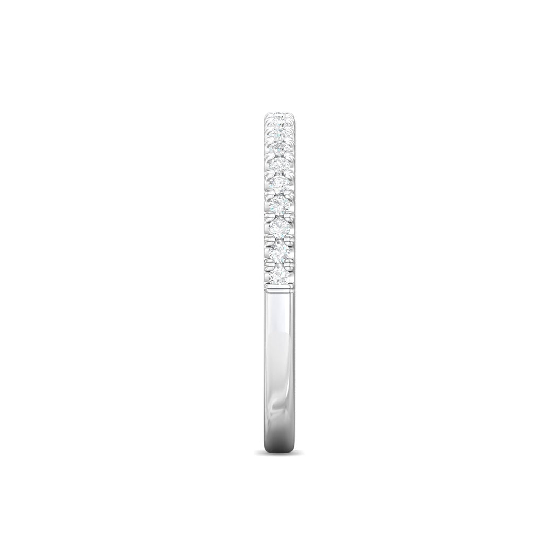 14K Gold White Micropave Wedding Band from the Micropave collection - DWBM92XS_14KW