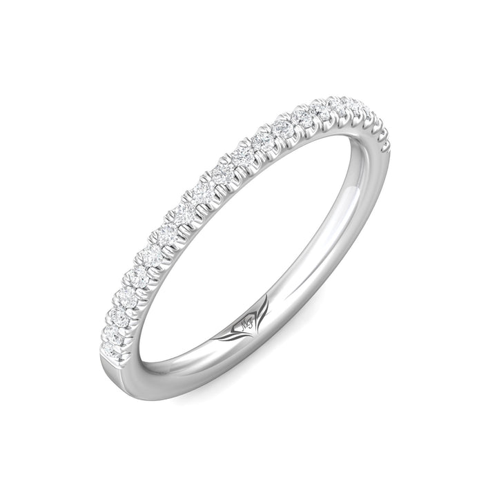 18K Gold White Micropave Wedding Band from the Micropave collection - DWBM92XS_18KW