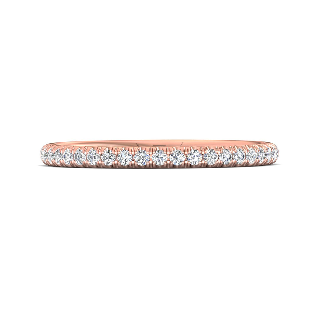 14K Gold Pink Micropave Wedding Band from the Micropave collection - DWBM92XS_14KP